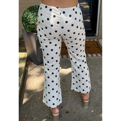 Alex Polka Dot Pants, Cream/Black