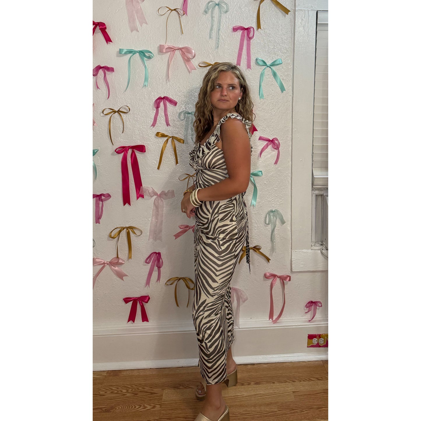 Audrey Zebra Midi Dress