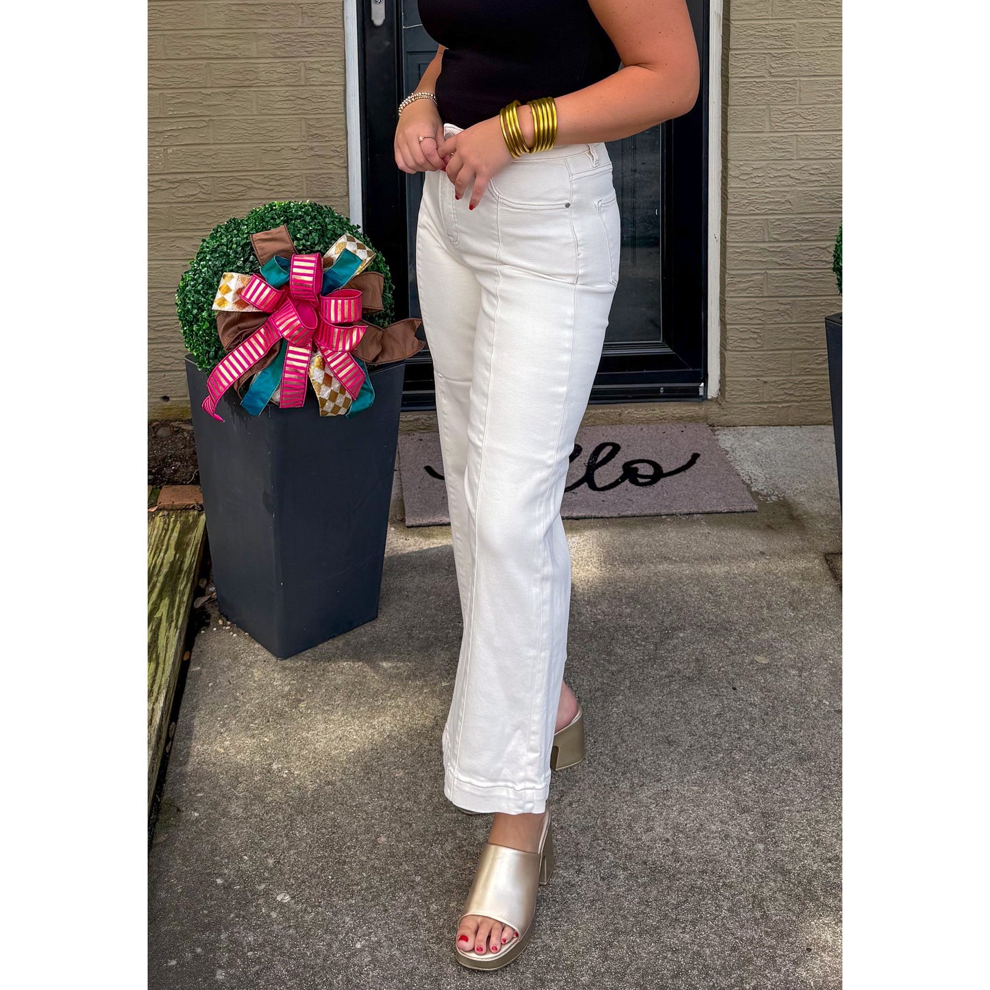 Ivory Wide Leg Jeans