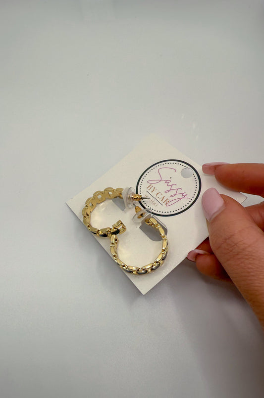 Gold Chain Hoops
