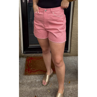 Francesca Denim Shorts, Pink