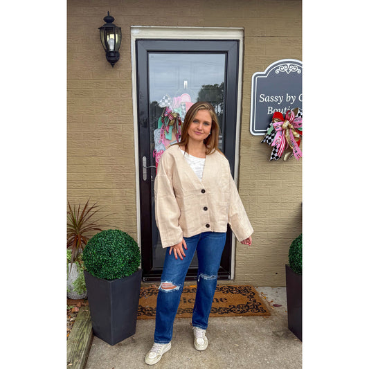Oversized Cardigan, Cream