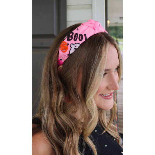 Boo Headband, Pink Multi