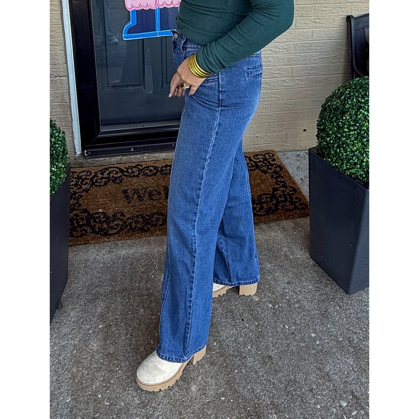 Tiffany Mid Rise Jeans, Dark Wash