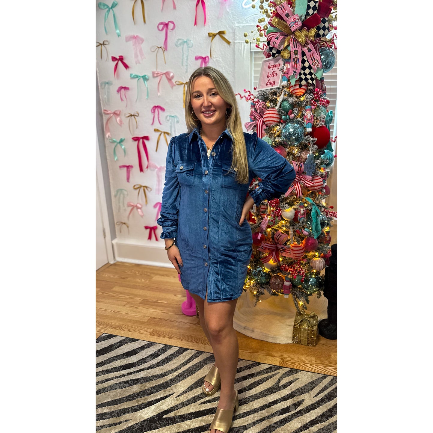 Kaia Electric Mini Dress, Blue