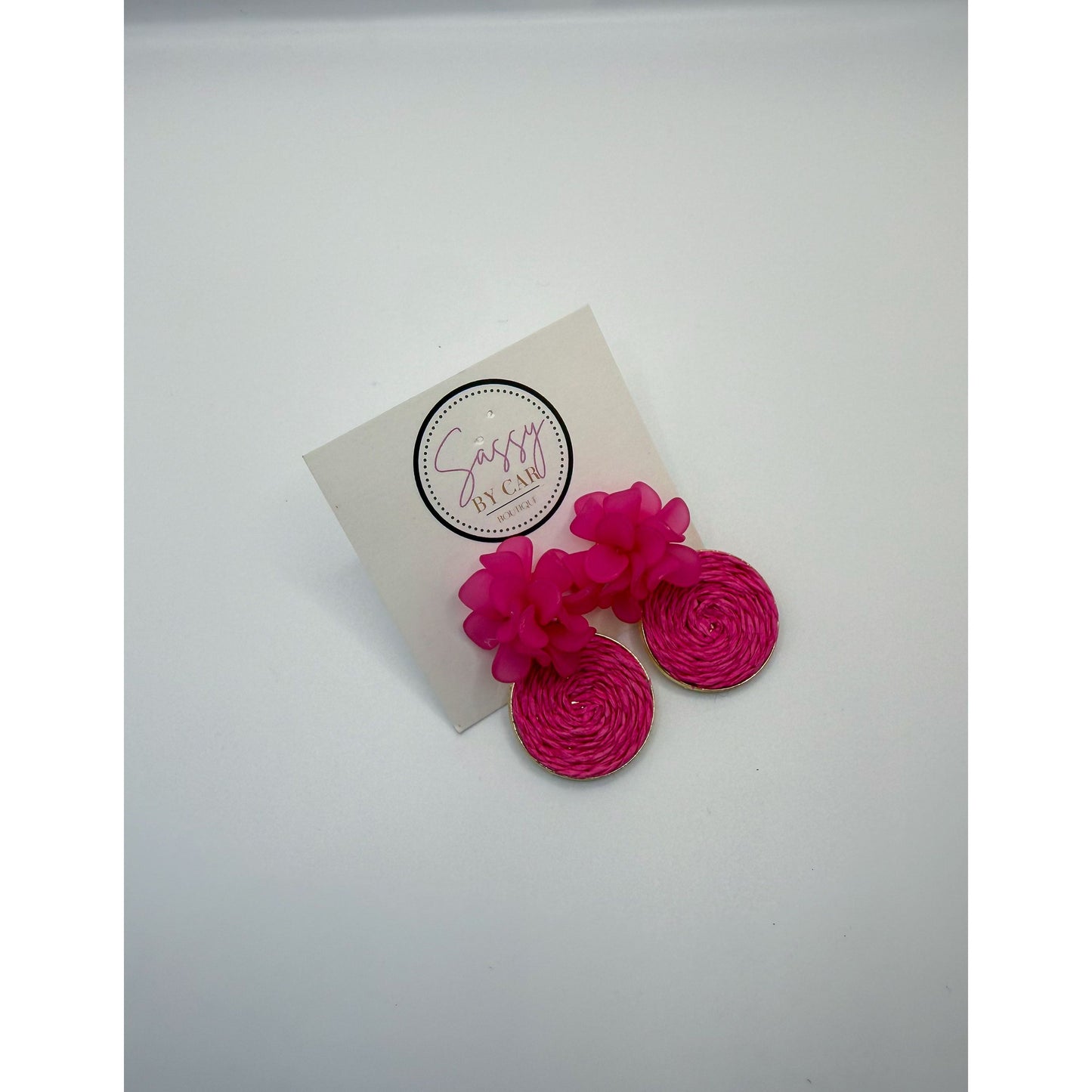 Pink Flower Earrings