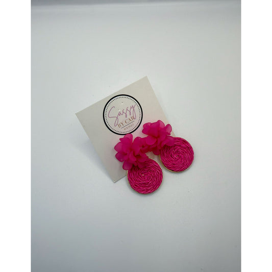 Pink Flower Earrings