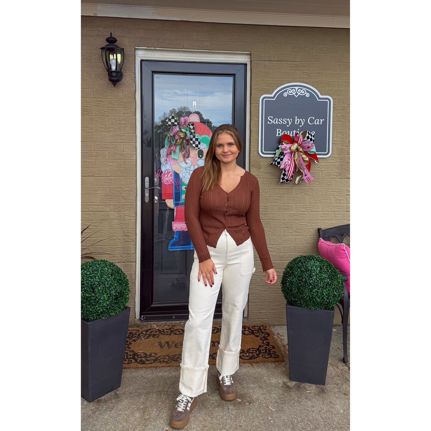 Kira Detail Top, Brown