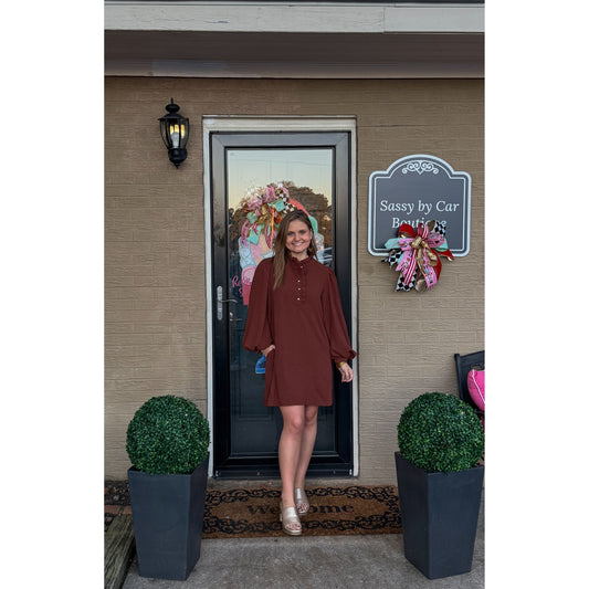Ryleigh Mini Dress, Chocolate Brown