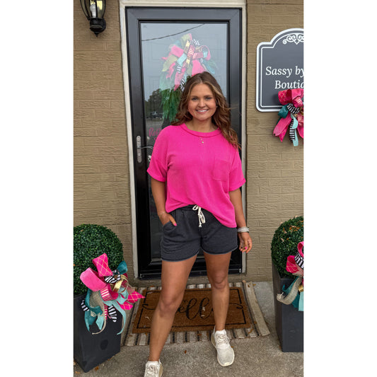 Eden Lounge Top, Hot Pink
