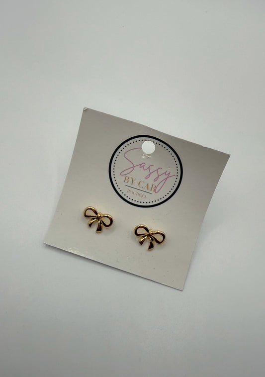 Gold Bow Studs