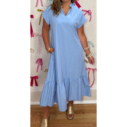 Belle Midi Dress, Sky Blue