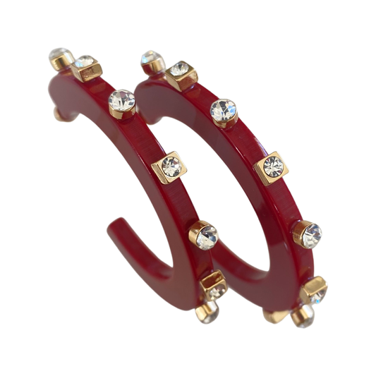 City Girl Jewel Hoop - Crimson Tide