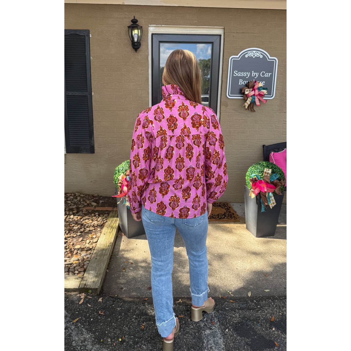 Gia Pattern Blouse, Pink Multi