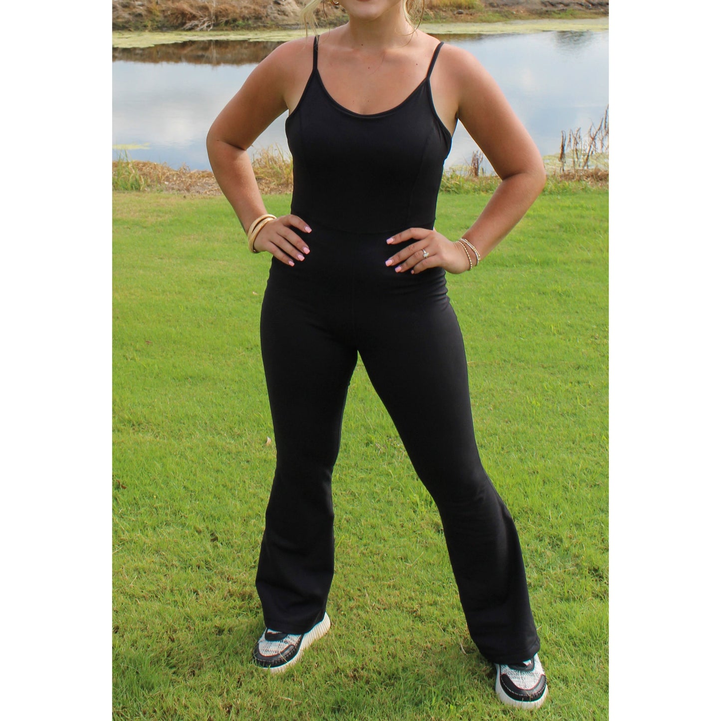 Carmen Workout Jumpsuit, Black