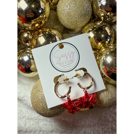 Wrap A Bow Hoops, Red