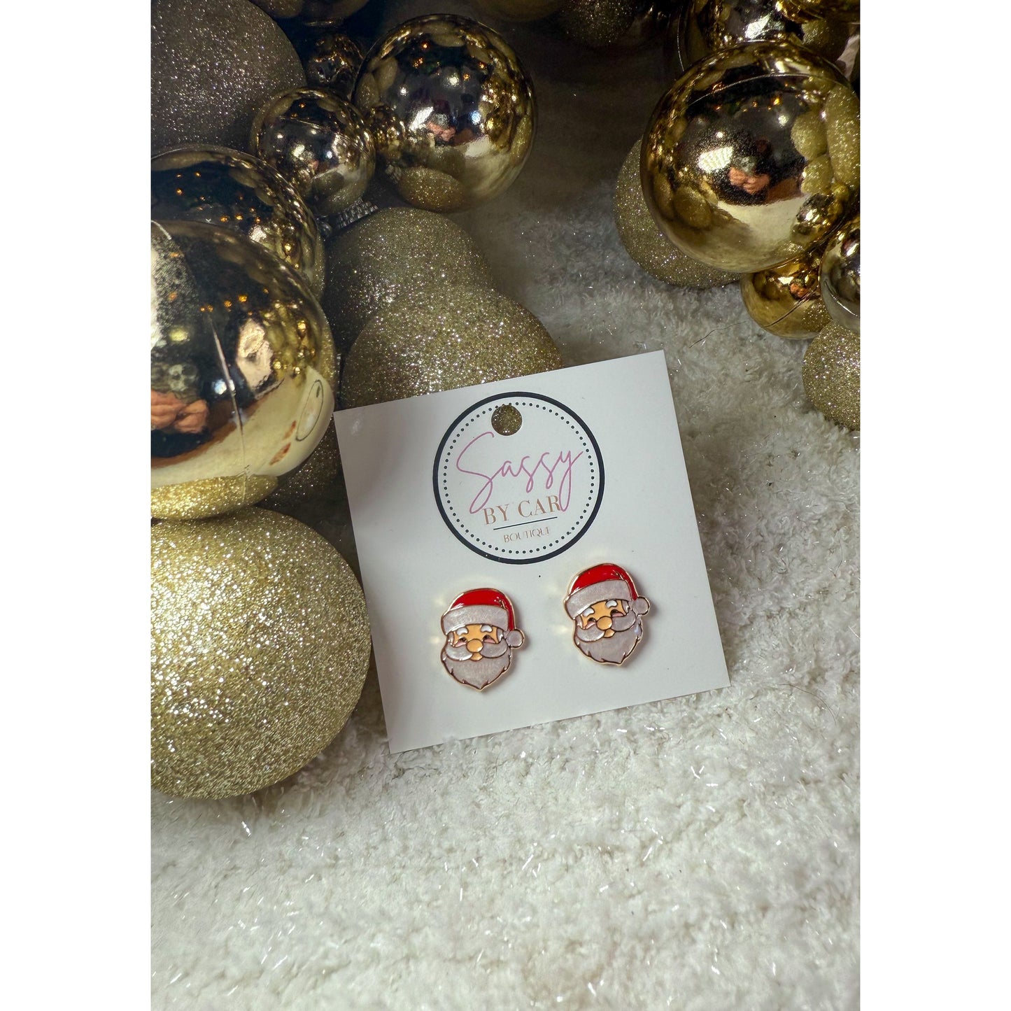 Red Santa Studs