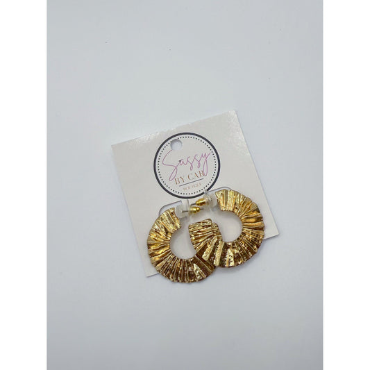 Gold Textured Hoops