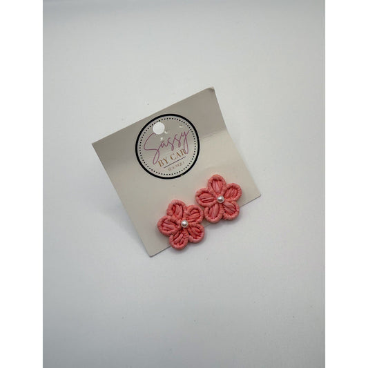 Pink Flower Studs