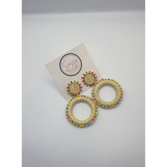 Raffia Multi Color Earrings