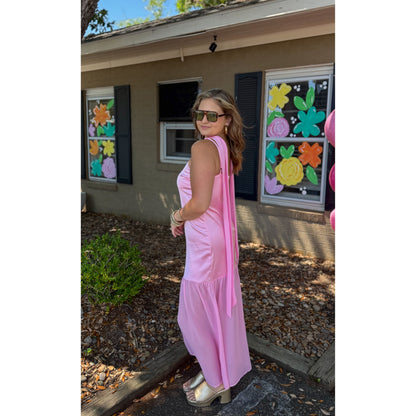 Pinky Maxi Dress w/ Scarf