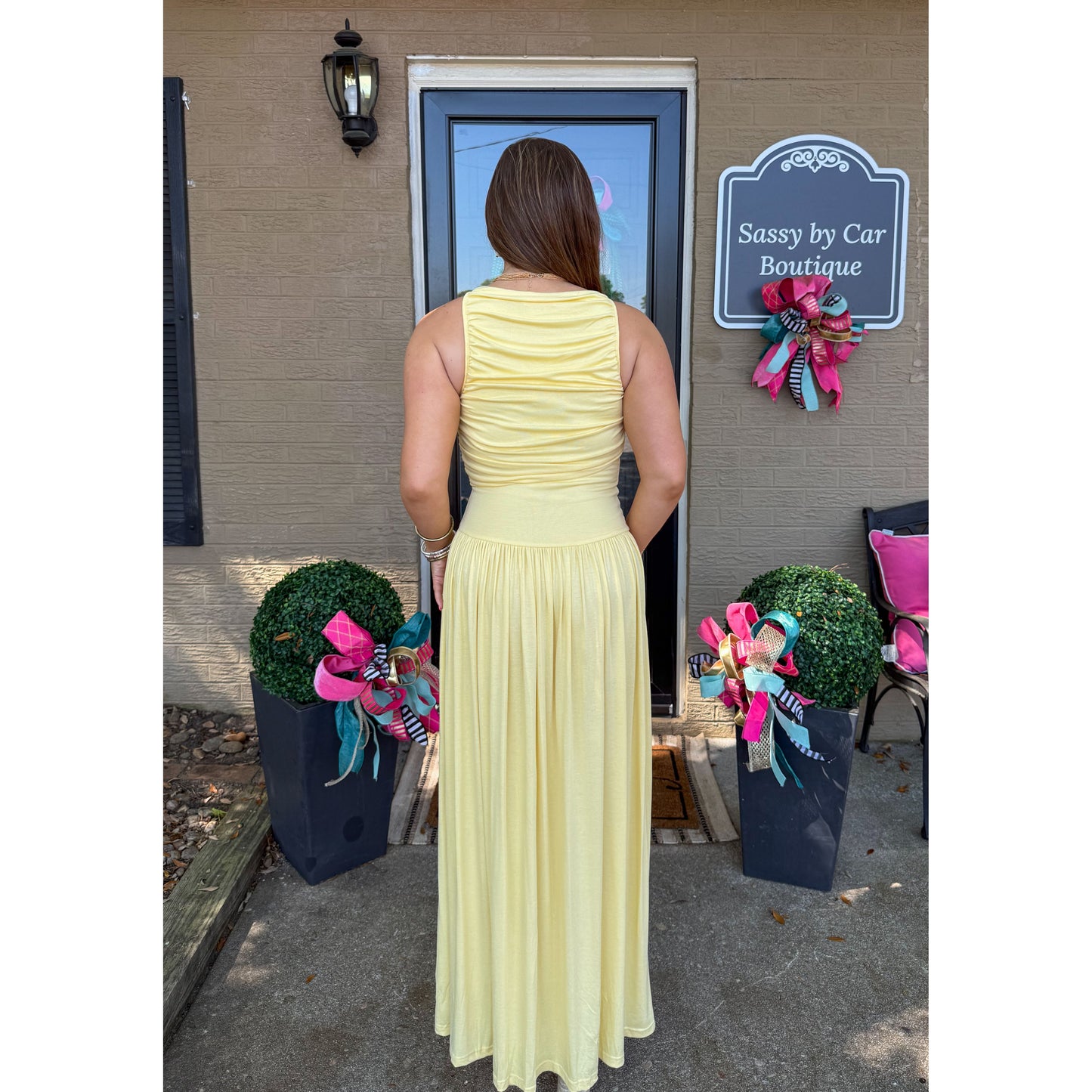 Sunshine Detail Maxi Dress, Butter Yellow
