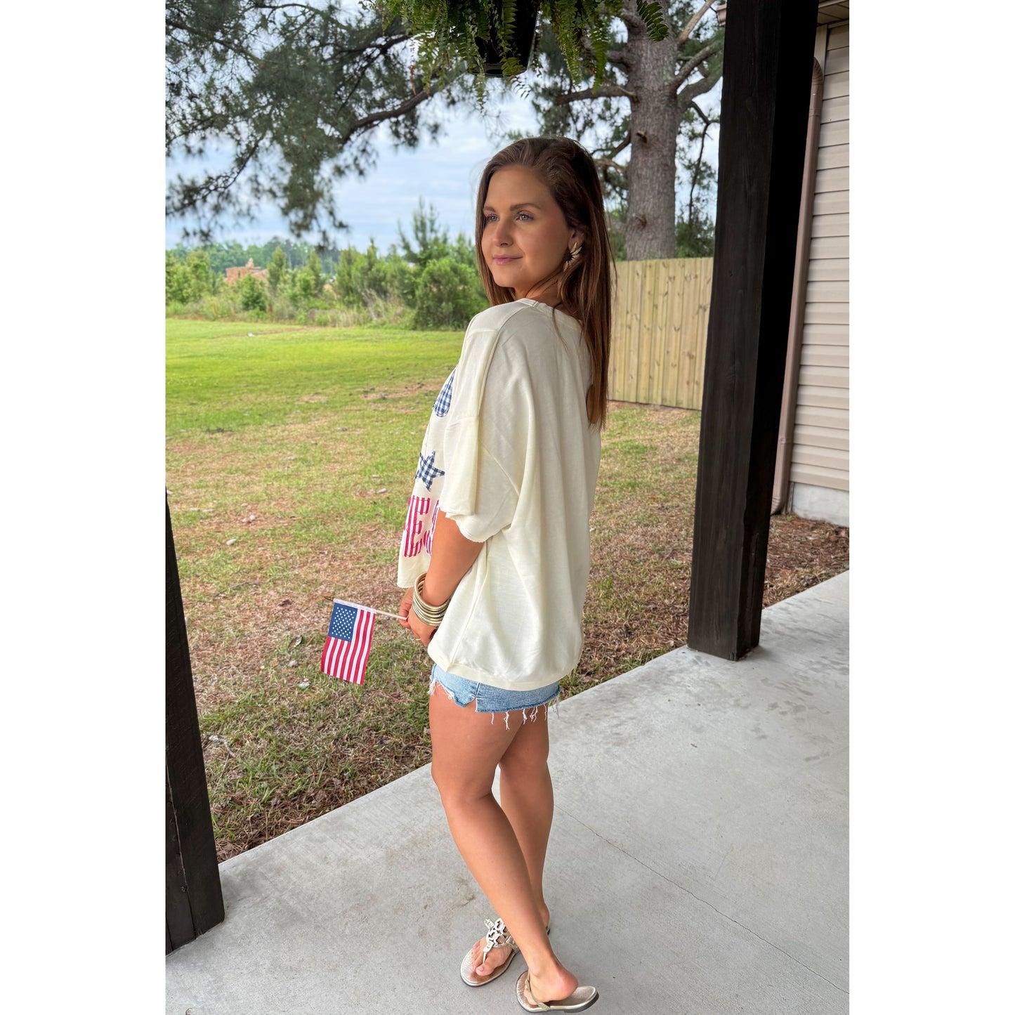 Stars & Stripes Graphic Top, Multi
