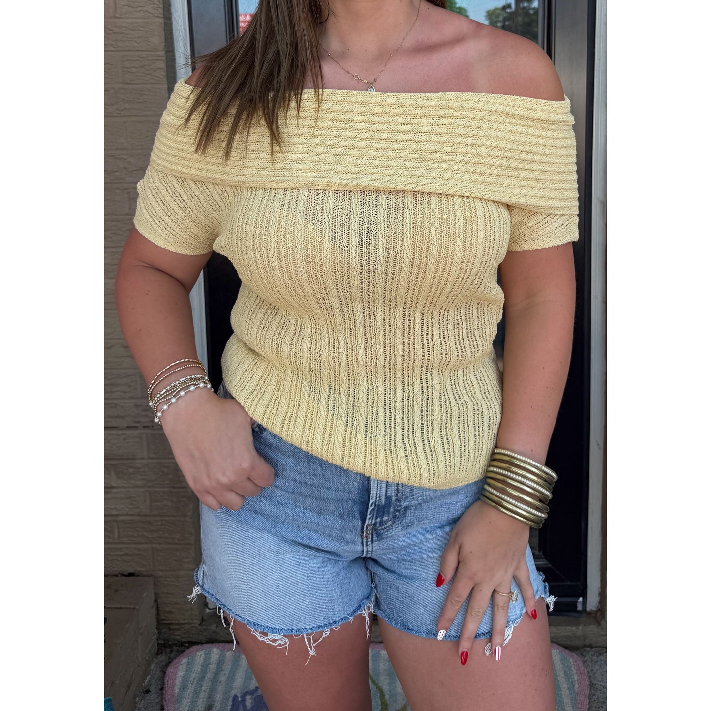 OTS Knit Top, Light Yellow