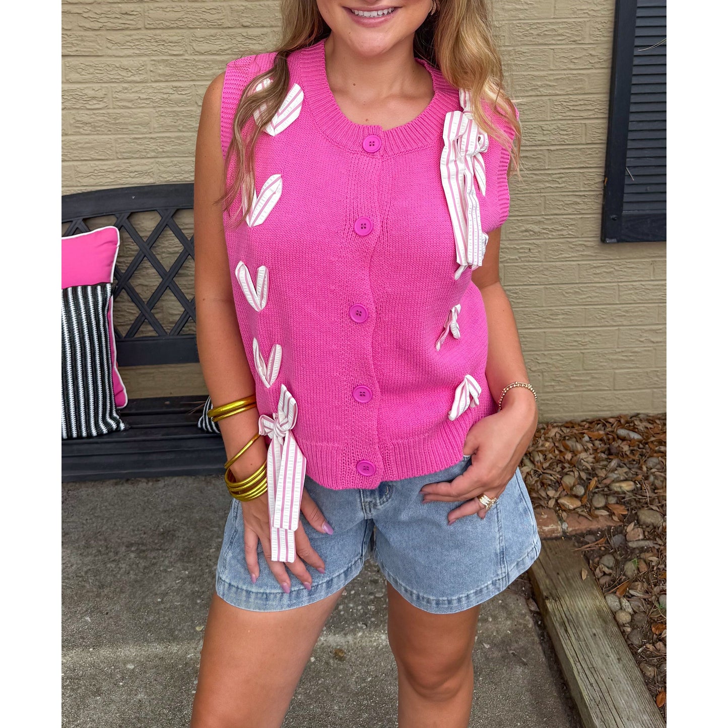 Gracie Sweater Knit Top, Barbie Pink