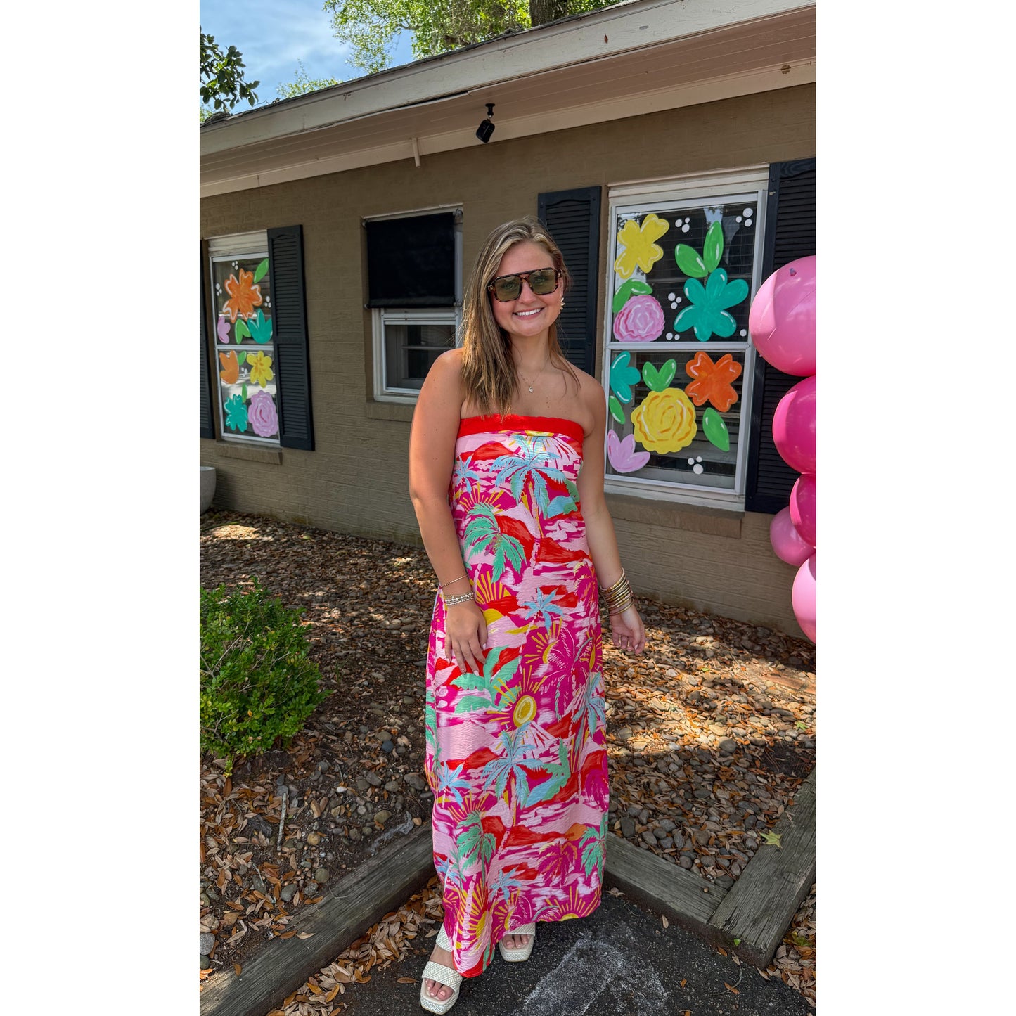 Floral Pattern Maxi Dress