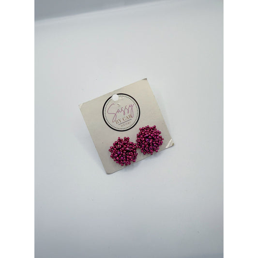 Purple Beaded Earrings