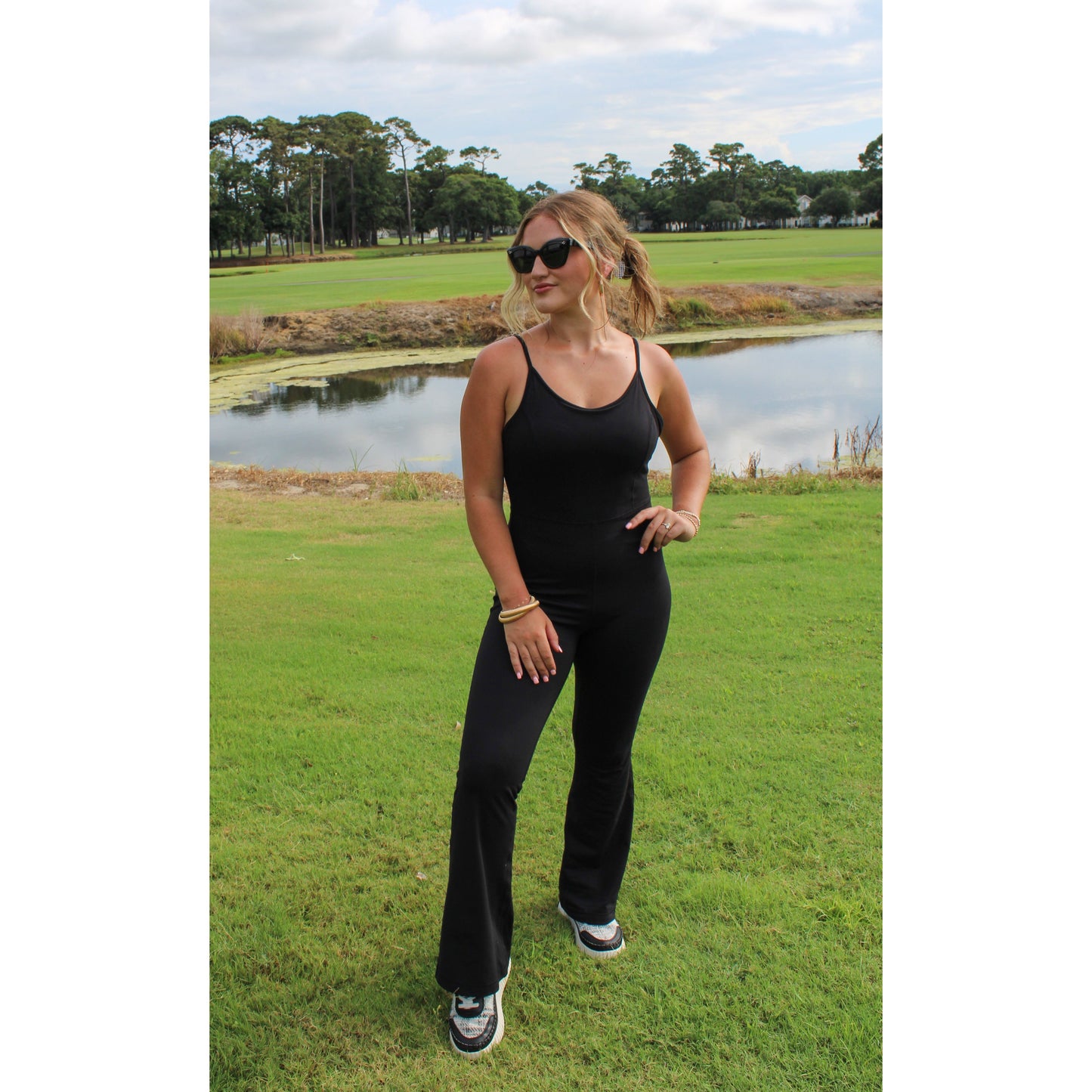 Carmen Workout Jumpsuit, Black