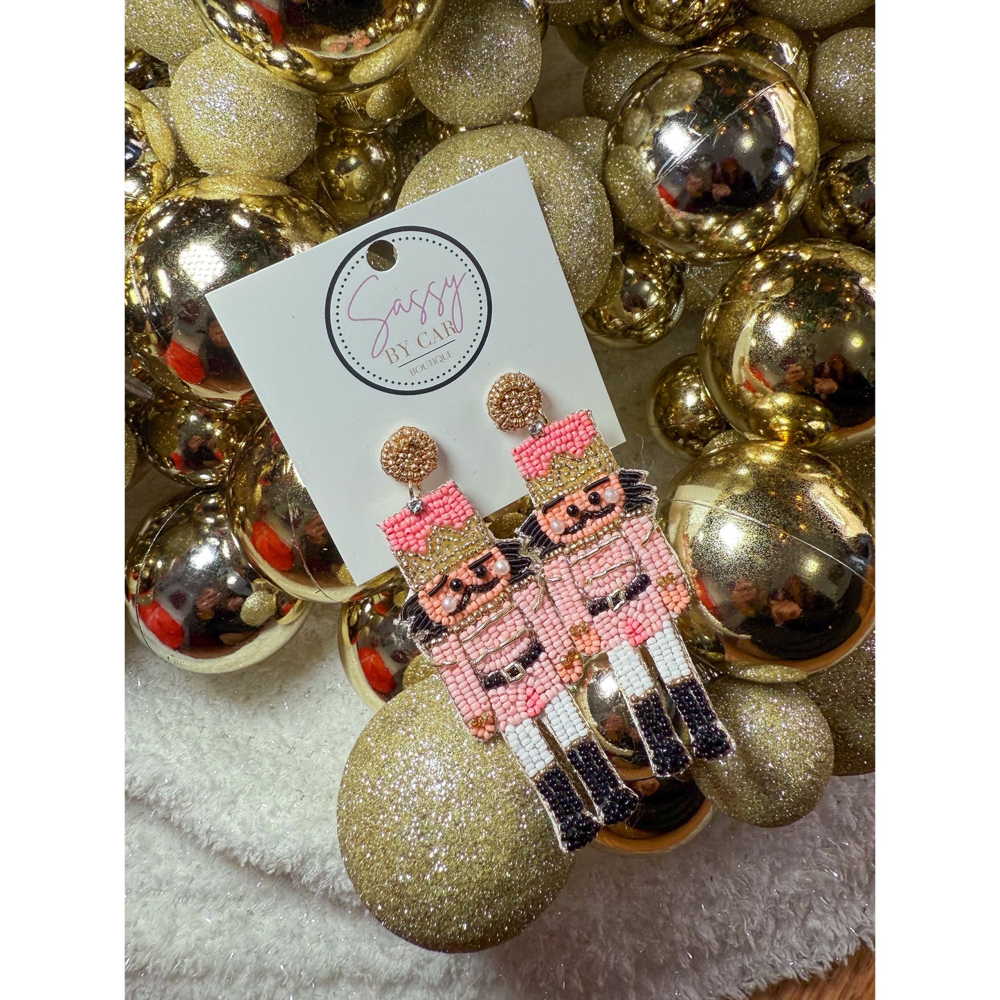 Pink Multi Nutcracker Beaded Earrings