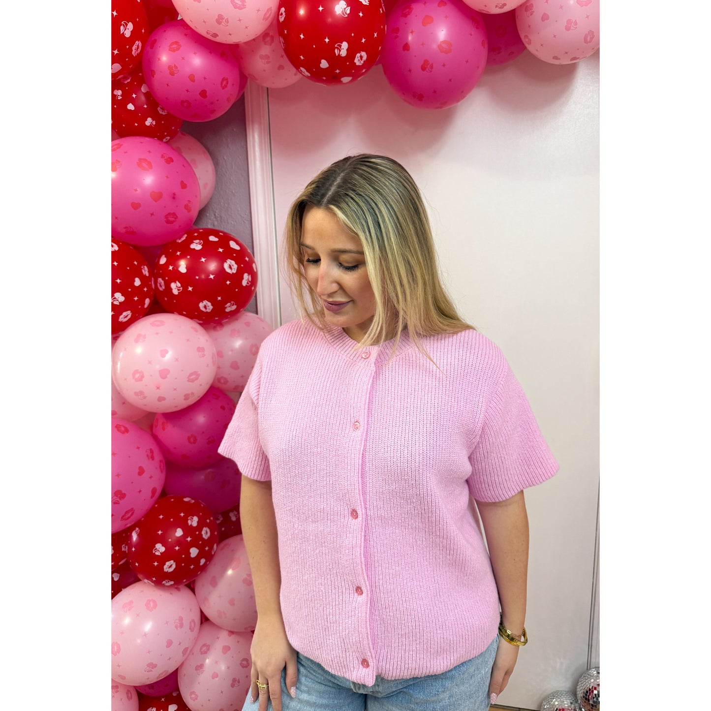 Aria Knit Top, Light Pink