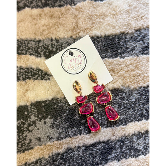 Pink Jeweled Earrings