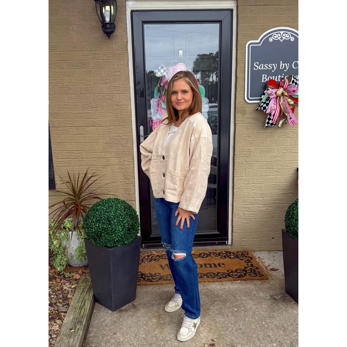 Oversized Cardigan, Cream