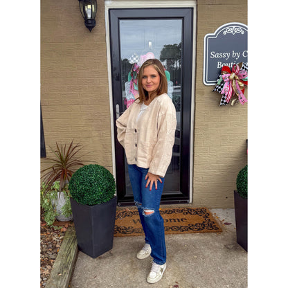 Oversized Cardigan, Cream