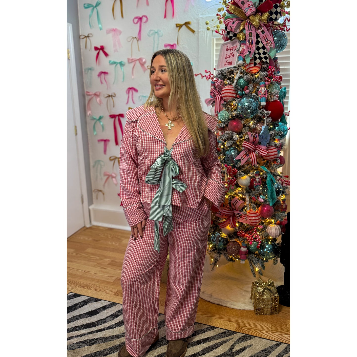 Red/Green Gingham PJ Set