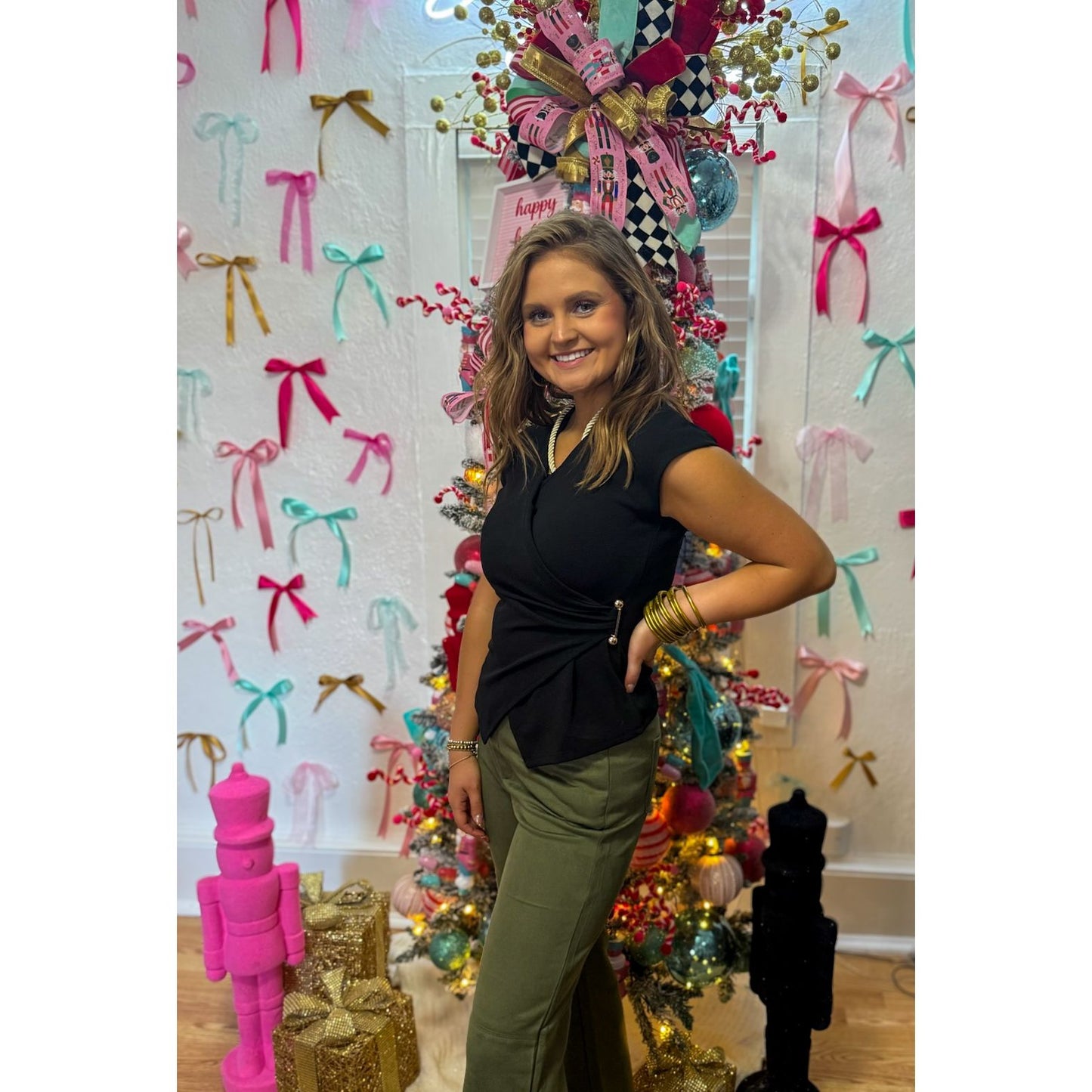 Hannah Detail Top, Black