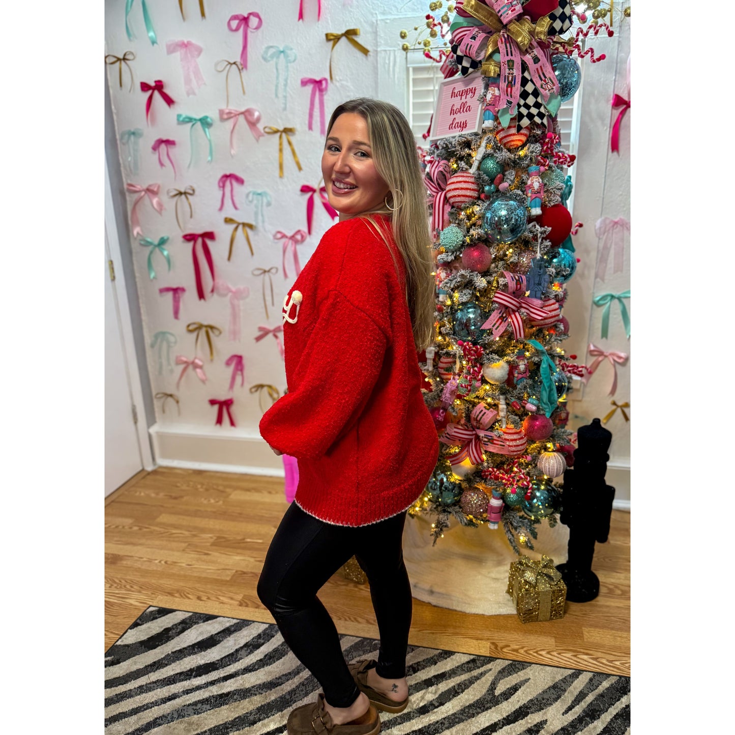 Merry Sweater, Red/Ivory