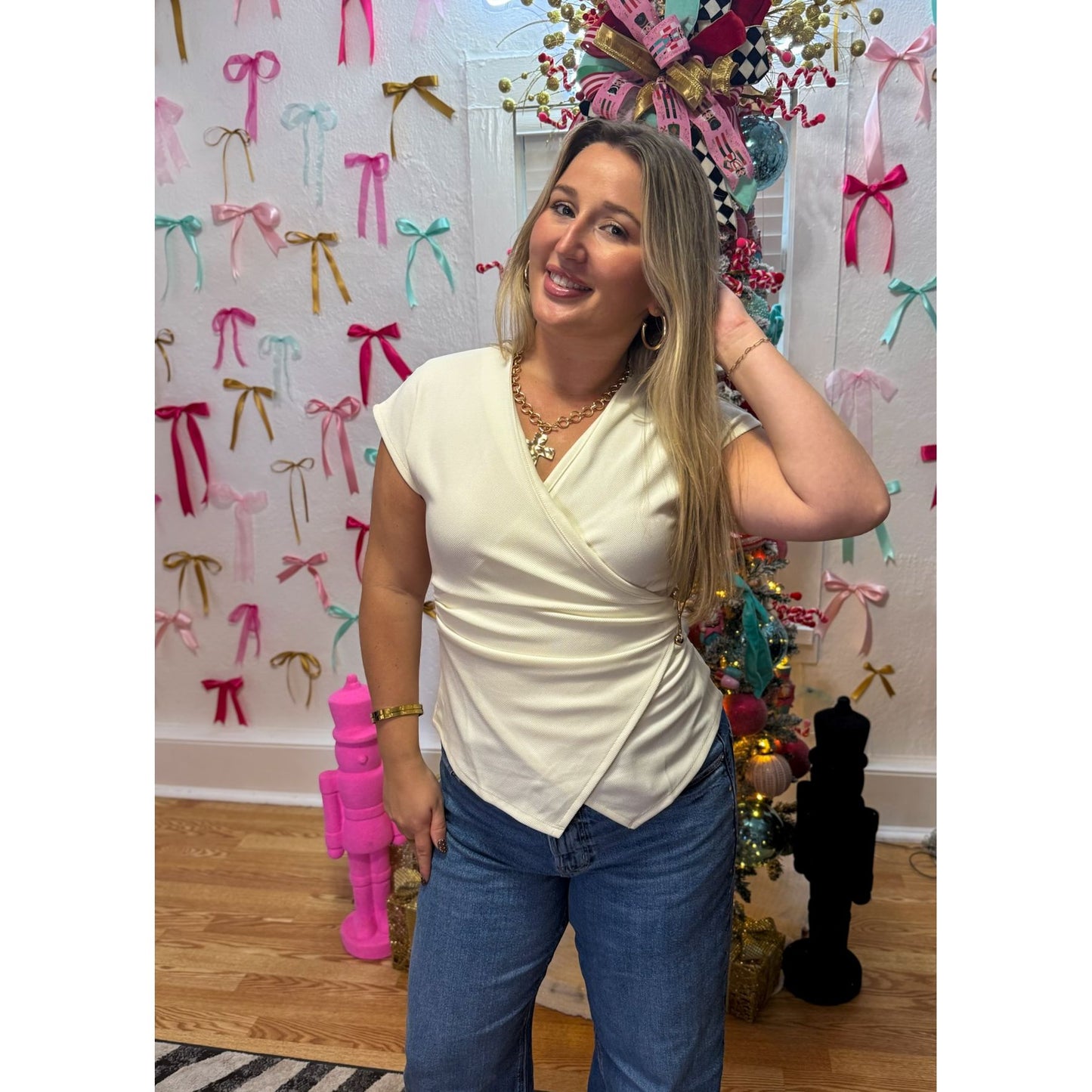 Hannah Detail Top, Cream