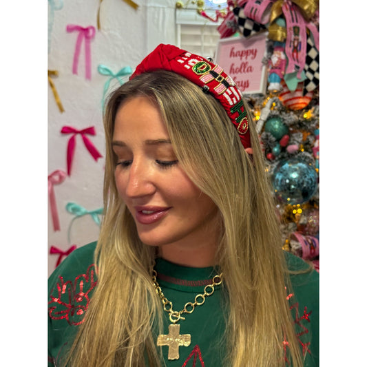 Hohoho Headband, Red
