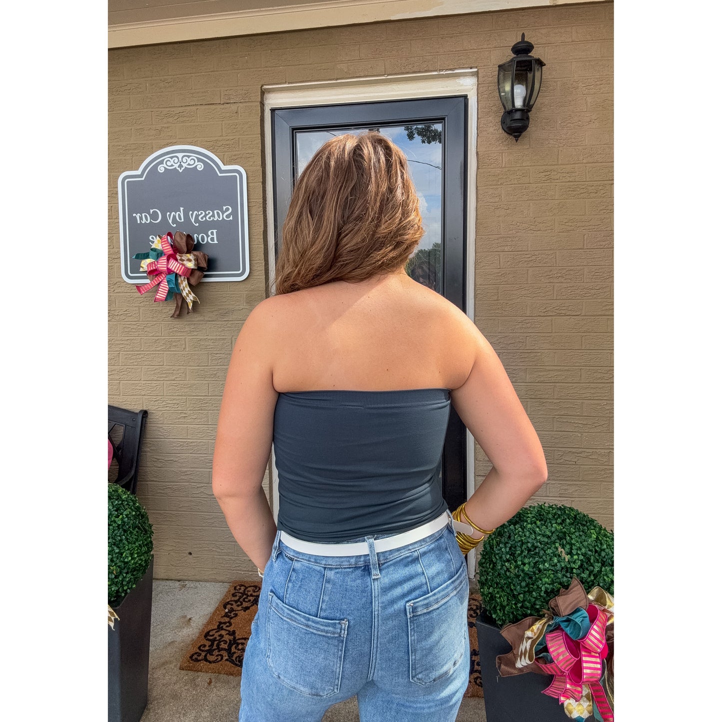 Two Layer Tube Top, Forest Green