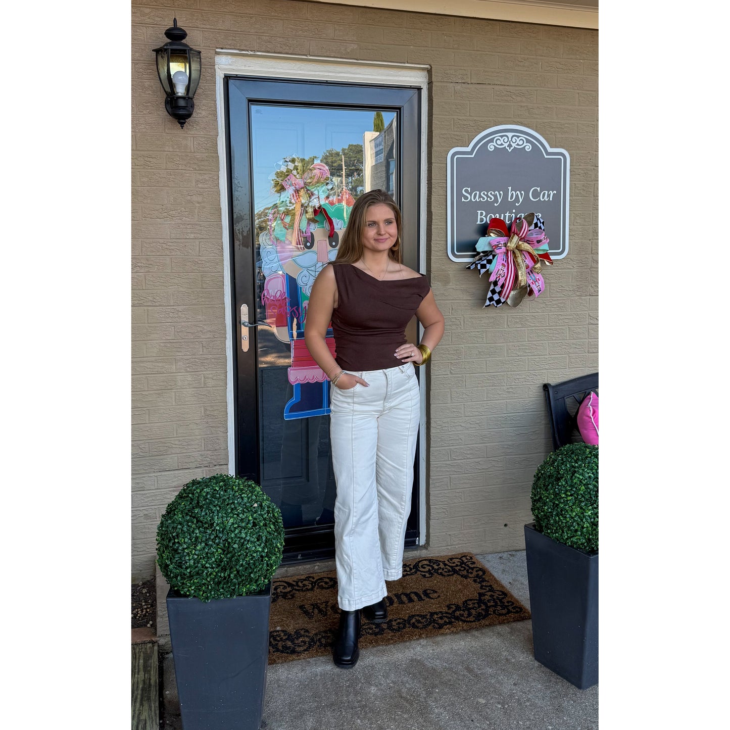 Asymmetrical Top, Chocolate Brown