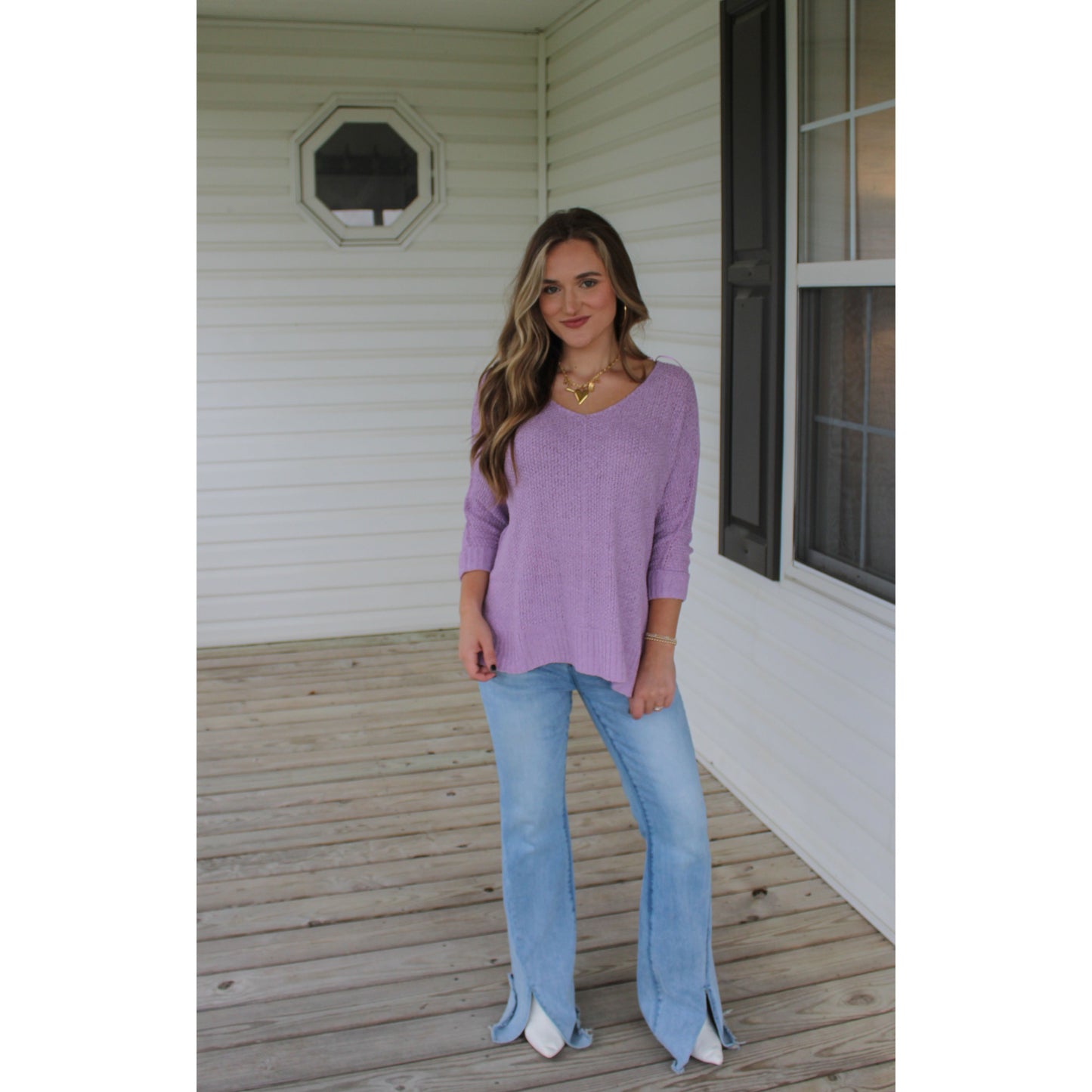 Jayden Lightweight Sweater, Lavender