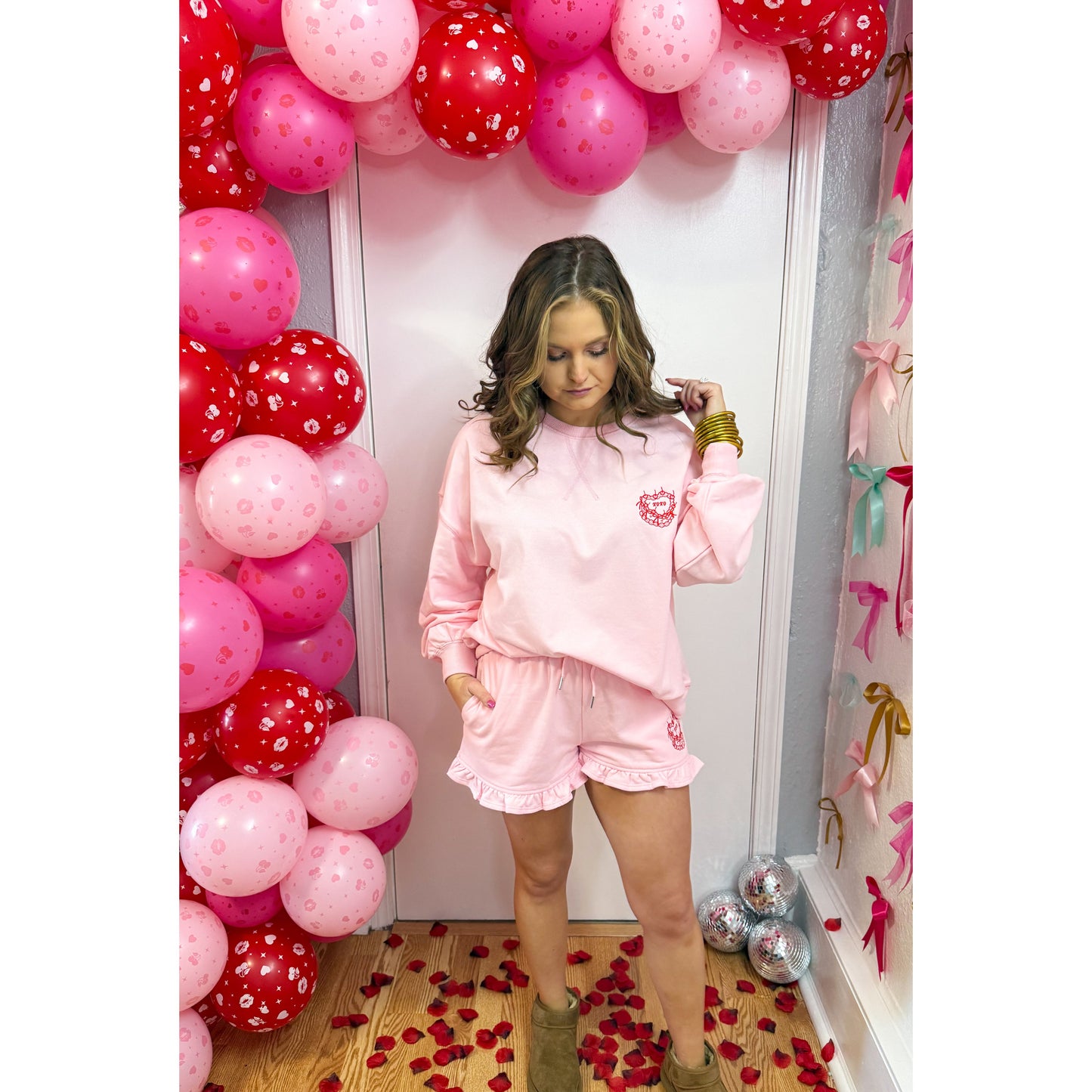 XOXO w/ Cake Lounge Set, Pink/Red