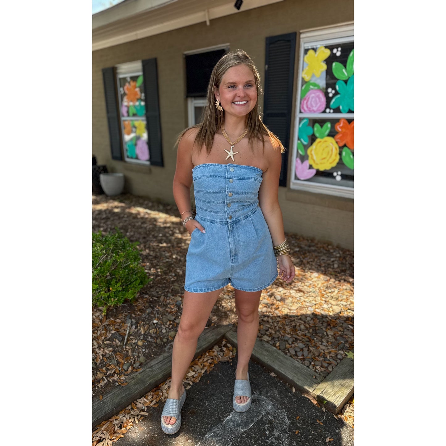 Denim Romper
