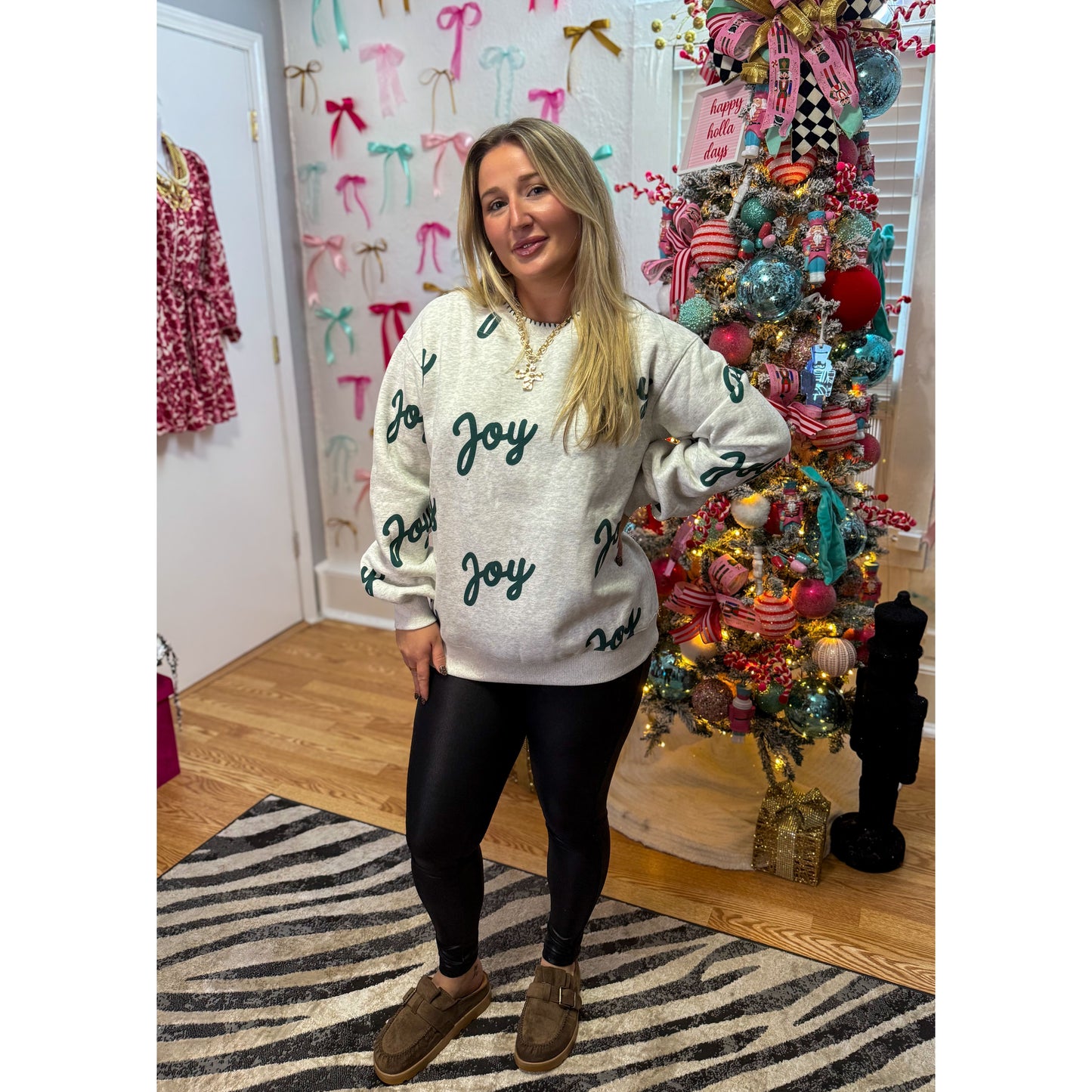 Joy Sweatshirt, Grey/Green