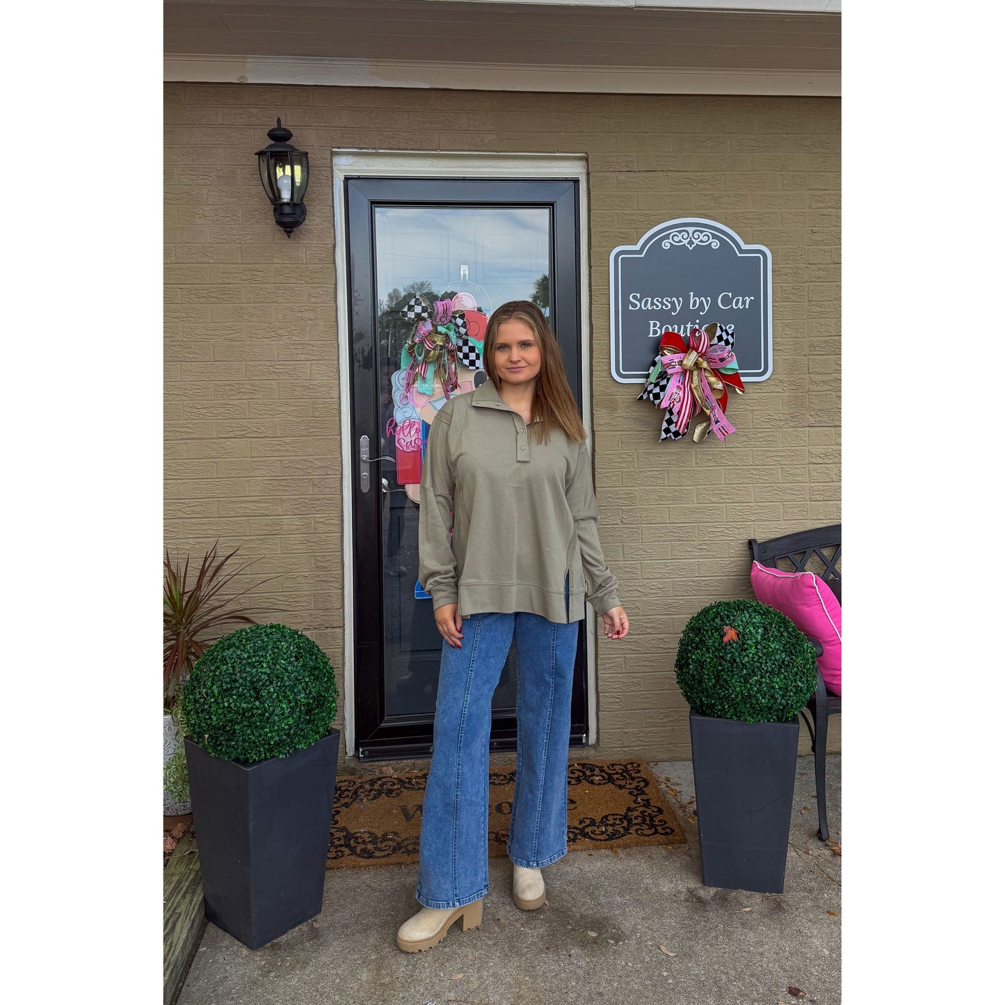 Olive Green Lounge Top