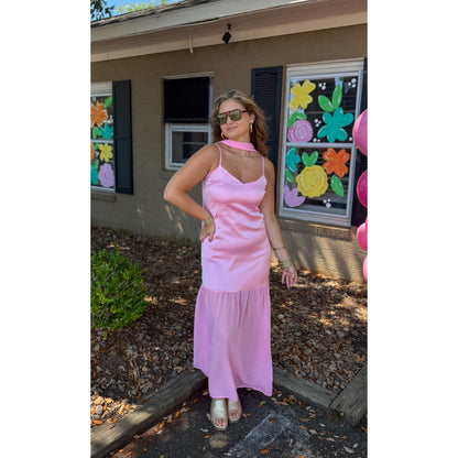Pinky Maxi Dress w/ Scarf